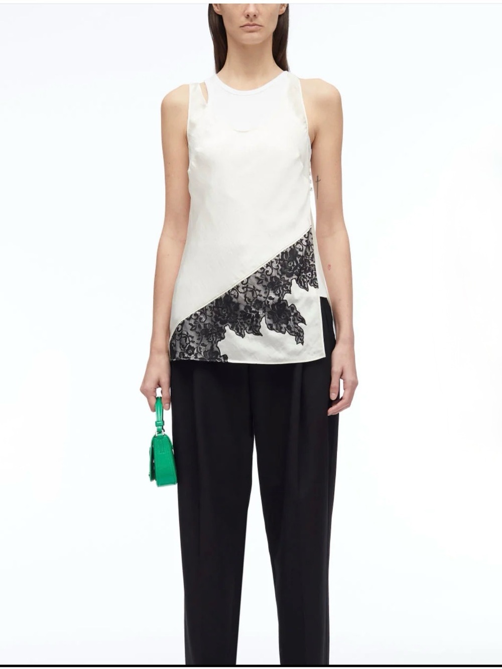 3.1 Phillip Lim Deconstructed Jersey Tunic with Lace sz M